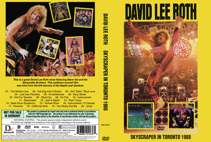 David Lee Roth - Skyscraper In Toronto (1988) (1 NTSC DVD-R disc)